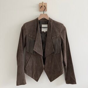 BB Dakota Leather Fringe Jacket – Brown (Western / Boho)